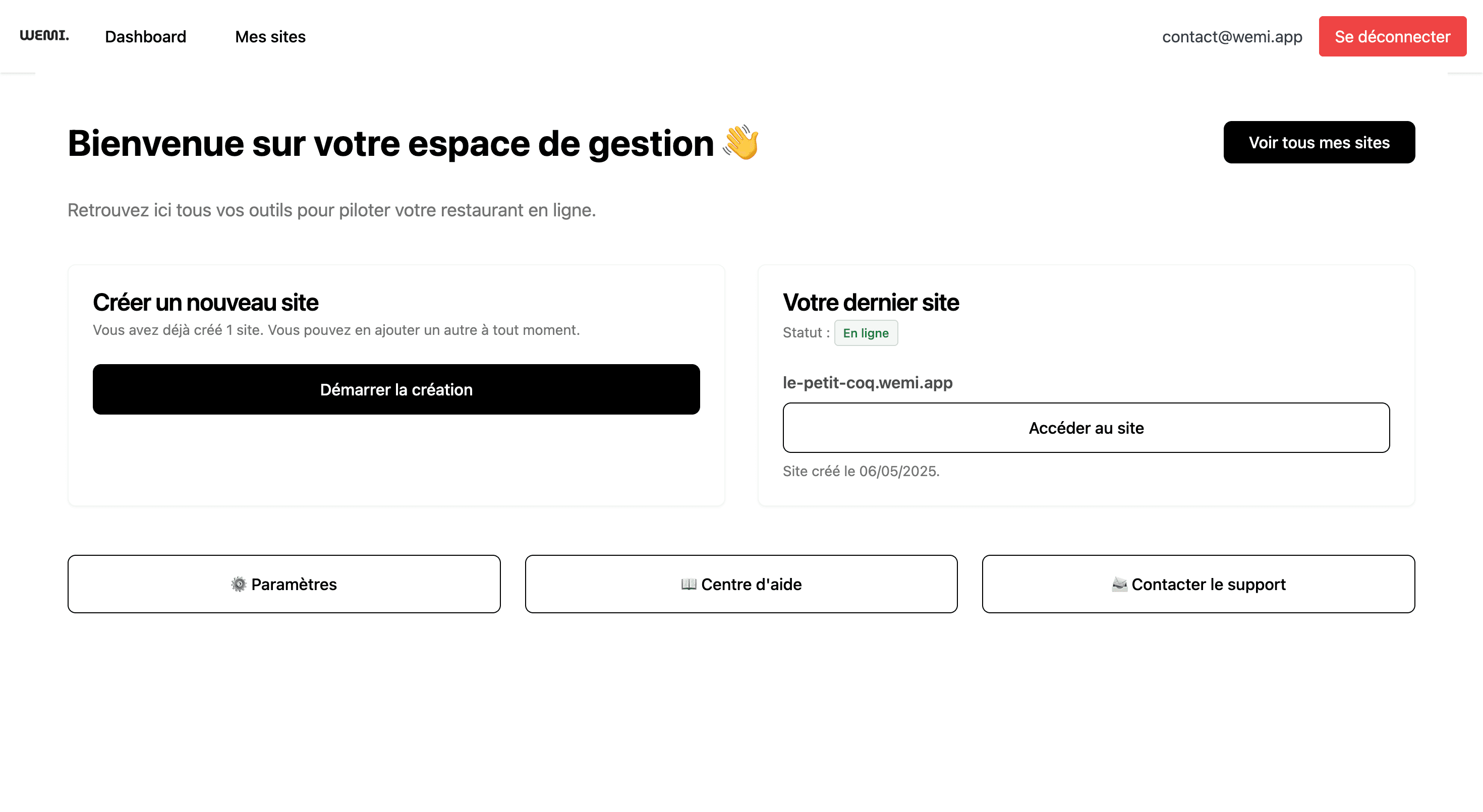 Interface intuitive de Wemi